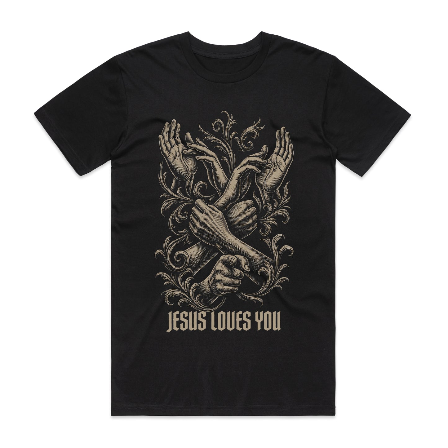 Jesus Loves You ASL - Black Heavyweight Tee