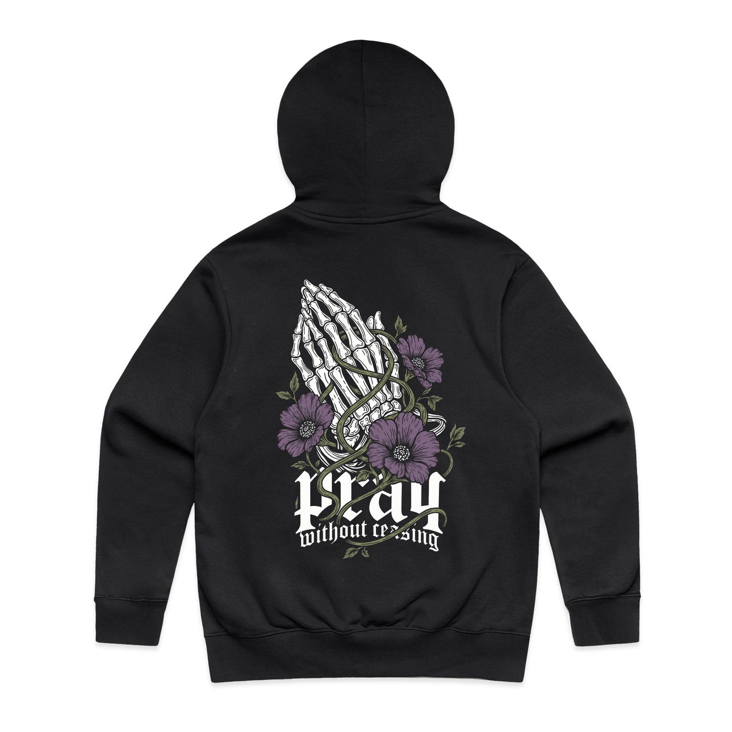 Pray Without Ceasing - Black Heavyweight / Oversized Hoodie