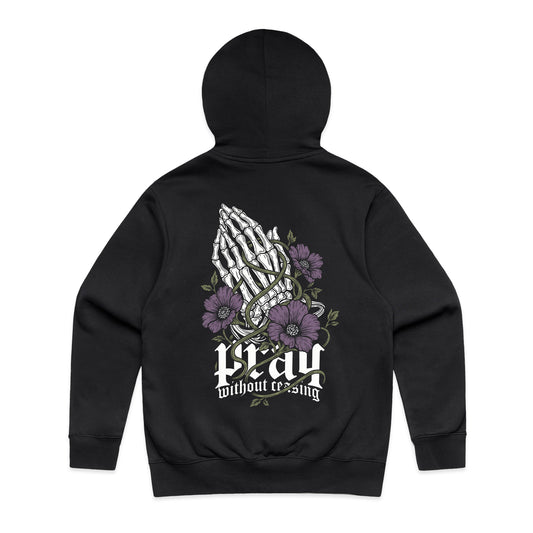 Pray Without Ceasing - Black Heavyweight / Oversized Hoodie
