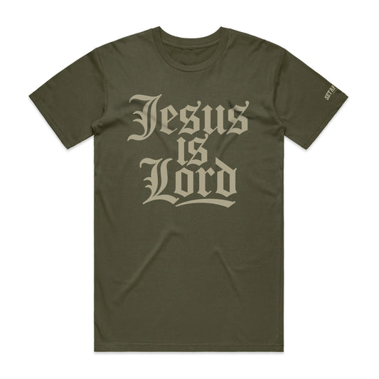 Jesus Is Lord Army Green Tee