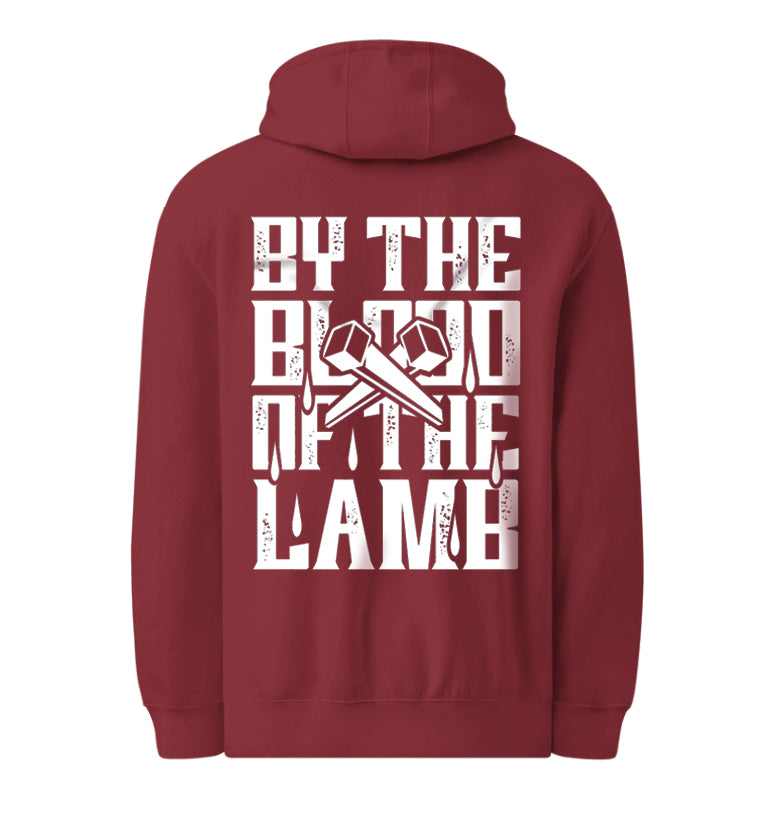By The Blood Of The Lamb - Burgundy Pullover Hoodie