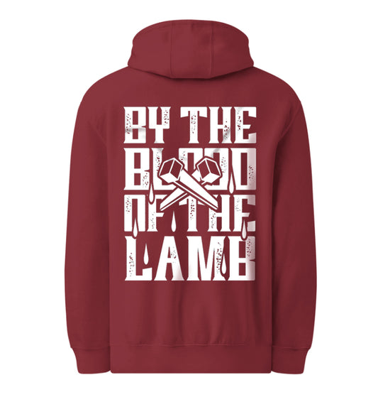 By The Blood Of The Lamb - Burgundy Pullover Hoodie