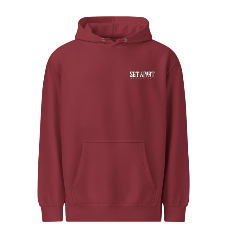 By The Blood Of The Lamb - Burgundy Pullover Hoodie