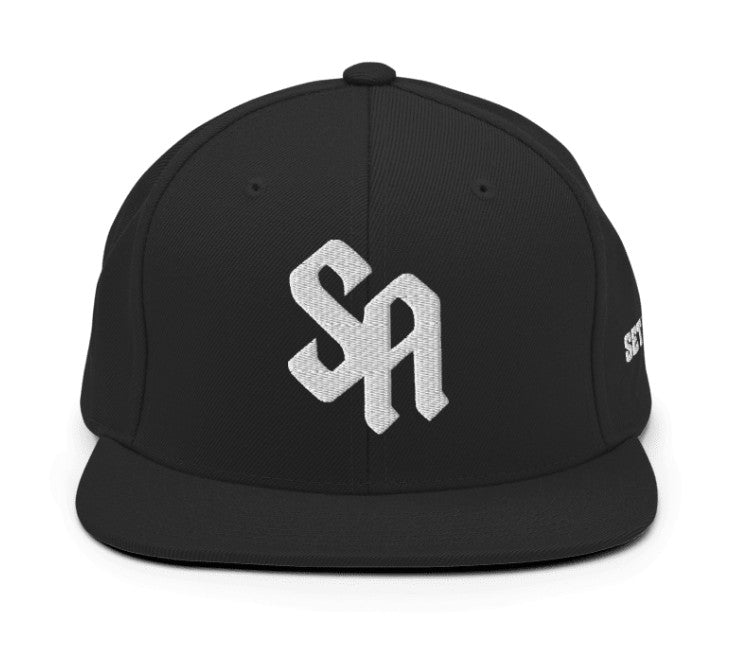 SA logo White on Black Snapback