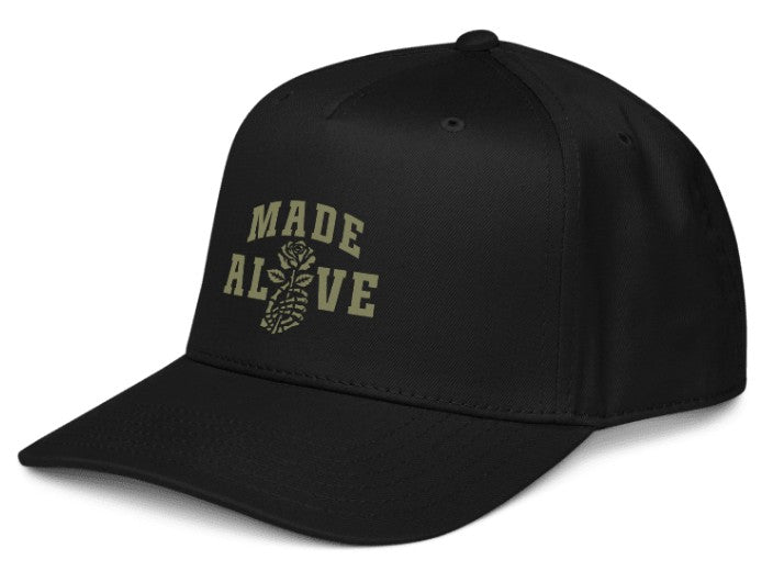 Made Alive on Black 5 Panel Snapback Baseball Cap