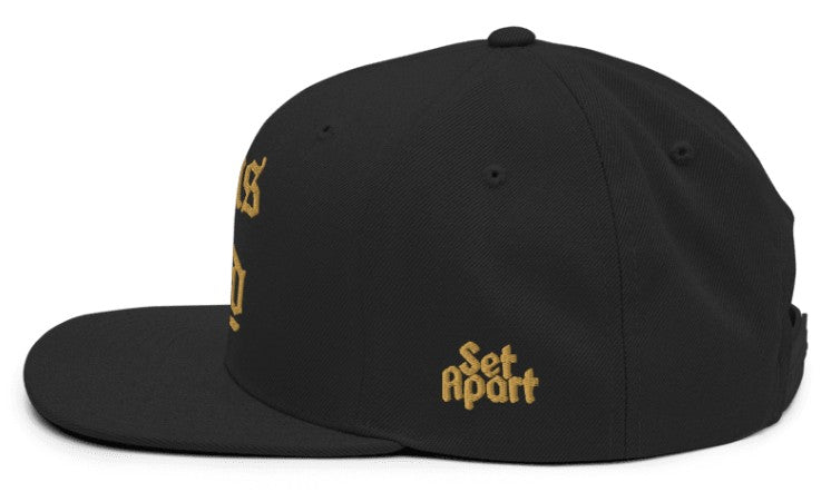 Jesus Is Lord Gold on Black Snapback